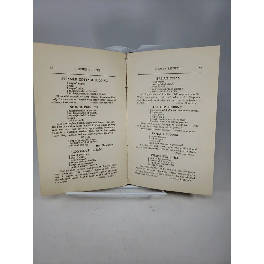 Chosen Recipes Cookbook 1905 Women of the First Unitarian Church of Chicago